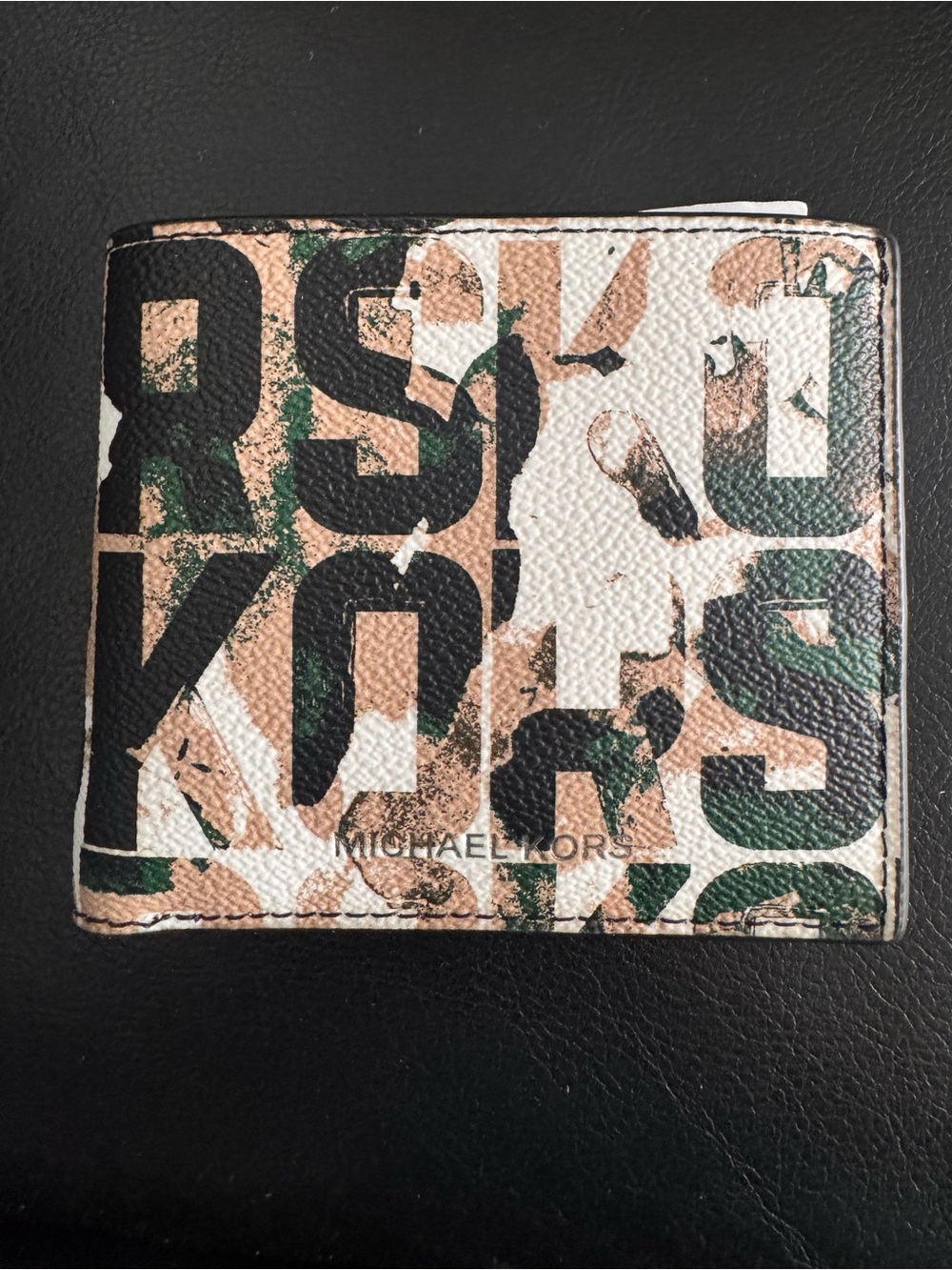 NEW Michael Kors Men's Logo Bifold Wallet - Green, Tan & Black